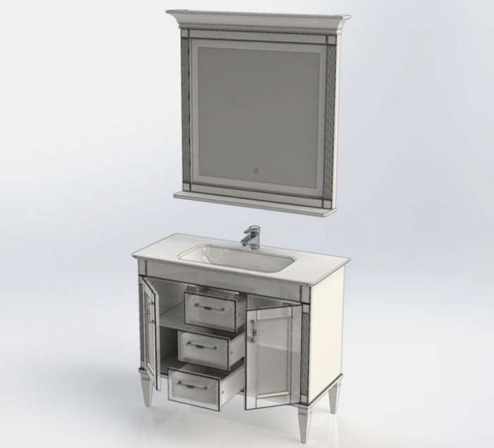 Комплект мебели для ванной Aquanet Селена 105