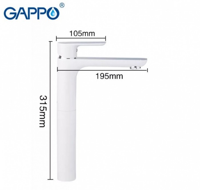 Смеситель высокий для раковины- чаши Gappo Noar G1048-2