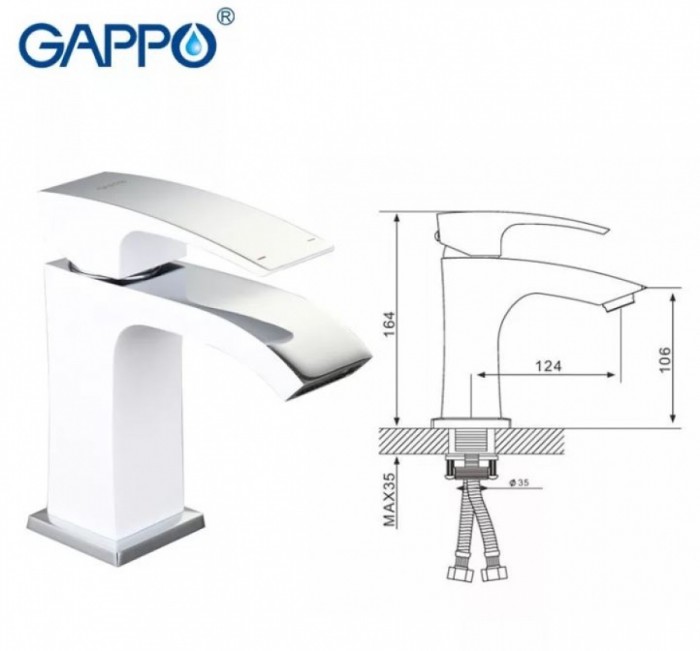 Смеситель для раковины Gappo G1007