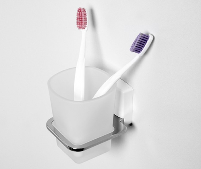 Стакан для зубных щеток стеклянный К-5028 White