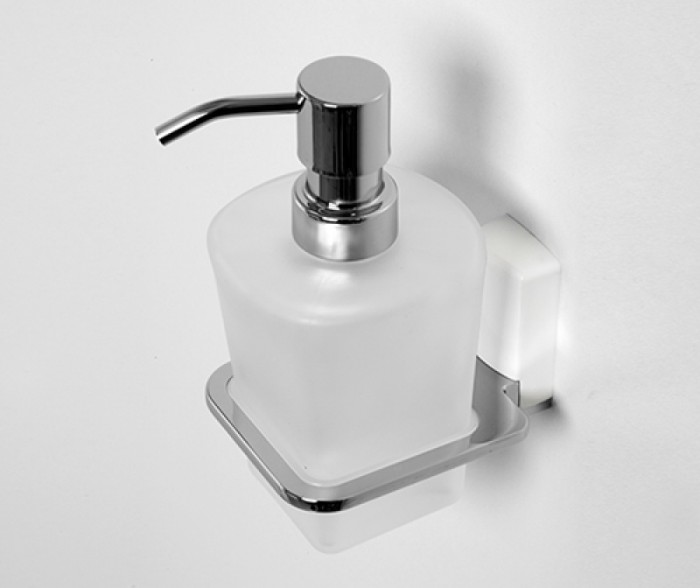Дозатор для жидкого мыла стеклянный К-5099 White