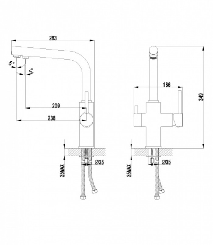 Смеситель для кухни с подключением к фильтру с питьевой водой – LM3060C