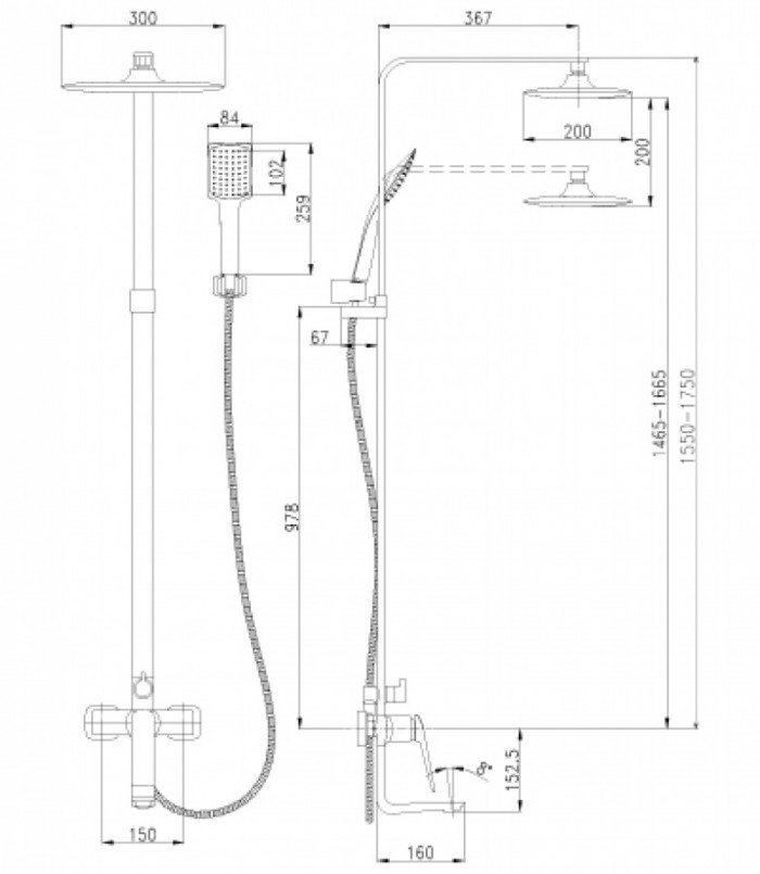 Душевая система Lemark со смесителем LM5962CW серии ALLEGRO