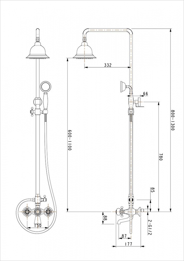 Душевая система Timo Nelson SX-1190