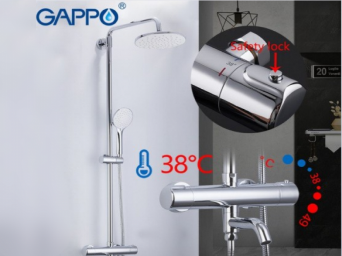 Душевая система с термостатом GAPPO G2490