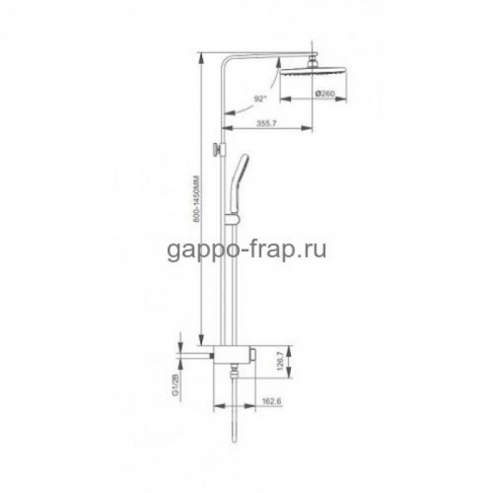 Душевая система с термостатом Gappo G2495-1