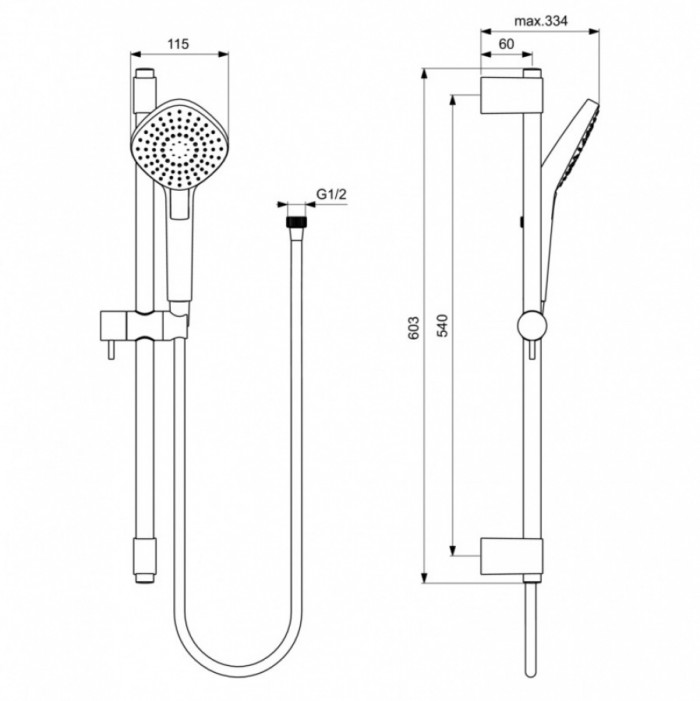Idealrain EVO DIAMOND L3 душевой гарнитур B2234AA