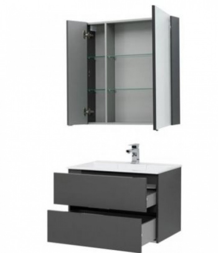 Мебель для ванной Aquanet Алвита 80 серый антрацит