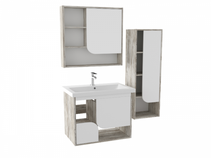 1Комплект мебели для ванной Runo Сити 70 подвесной