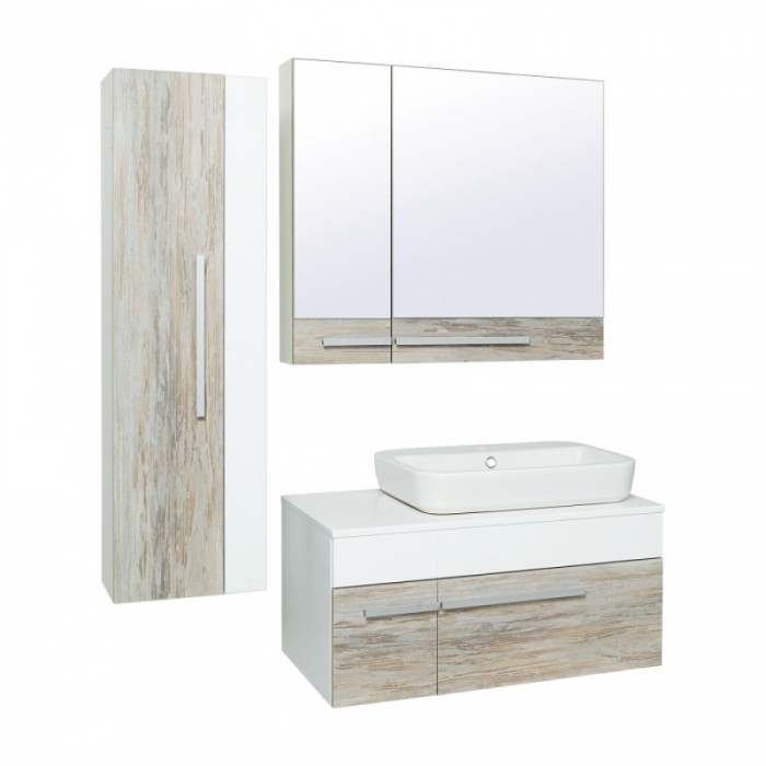 Комплект мебели для ванной Runo Вудлайн 85 подвесной