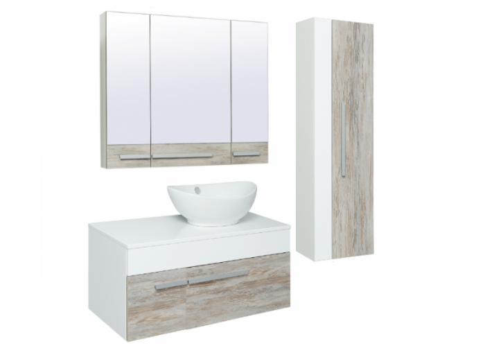 1Комплект мебели для ванной Runo Вудлайн 100 подвесной